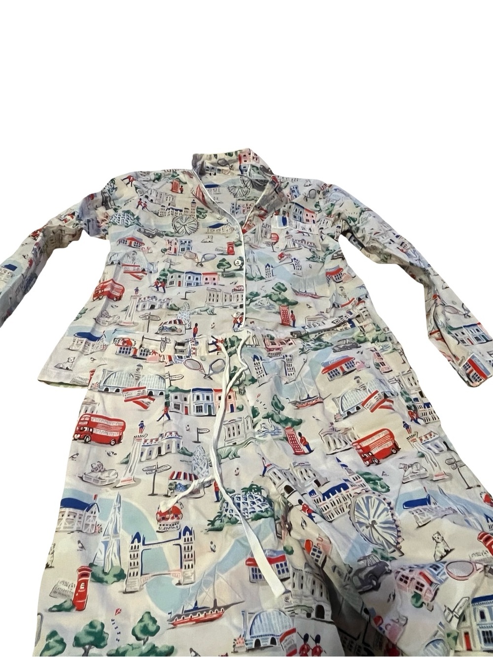 Cath Kidston Women Size medium  Pink London Scene Pajamas. Red London bus pjs
